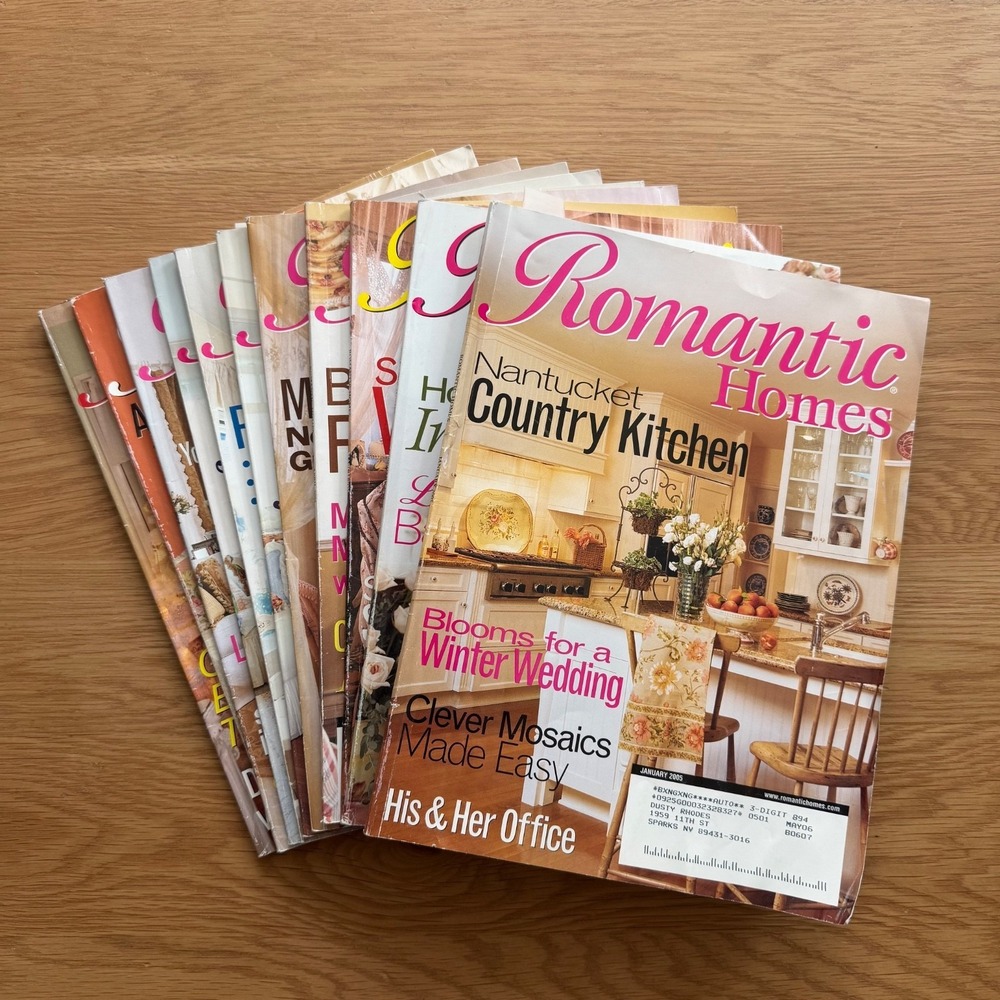 Romantic Homes Illustrated Magazine Lot of 11 2005 Home Decor Gardening Projects